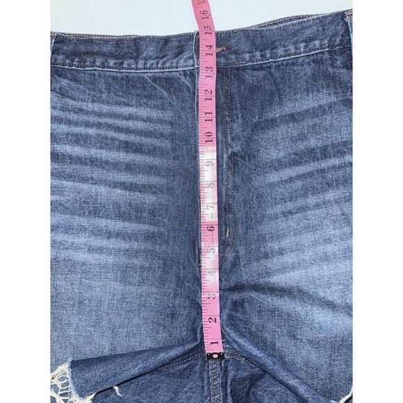 Old Navy High Rise Slouchy Blue Jean Shorts Cut Off Denim 5" Non Stretch 28 Plus - Picture 9 of 13